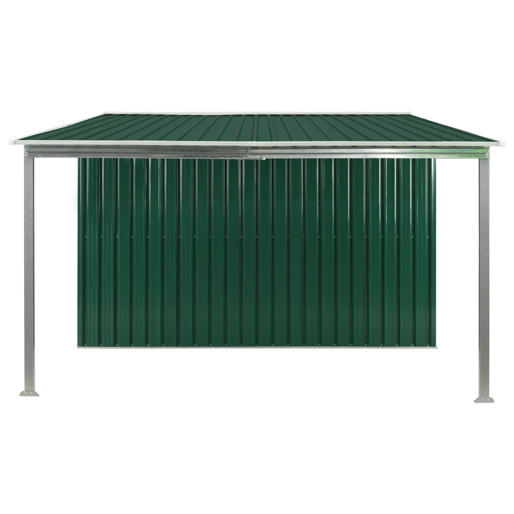 Capanno Giardino Porte Scorrevoli Verde 386x259x178 cm Acciaio