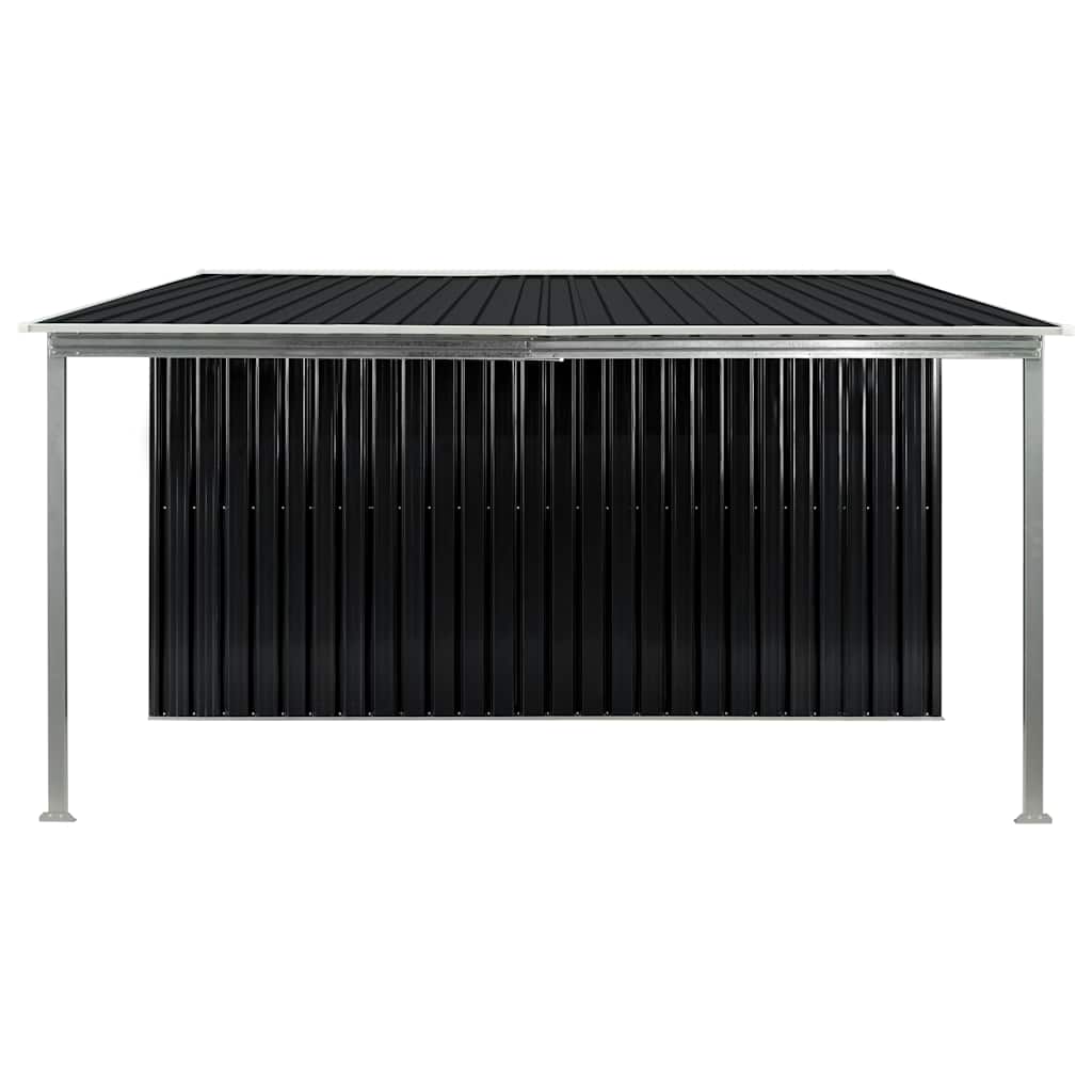 Capanno Giardino Porte Scorrevoli Antracite 386x312x178 cm Acciaio