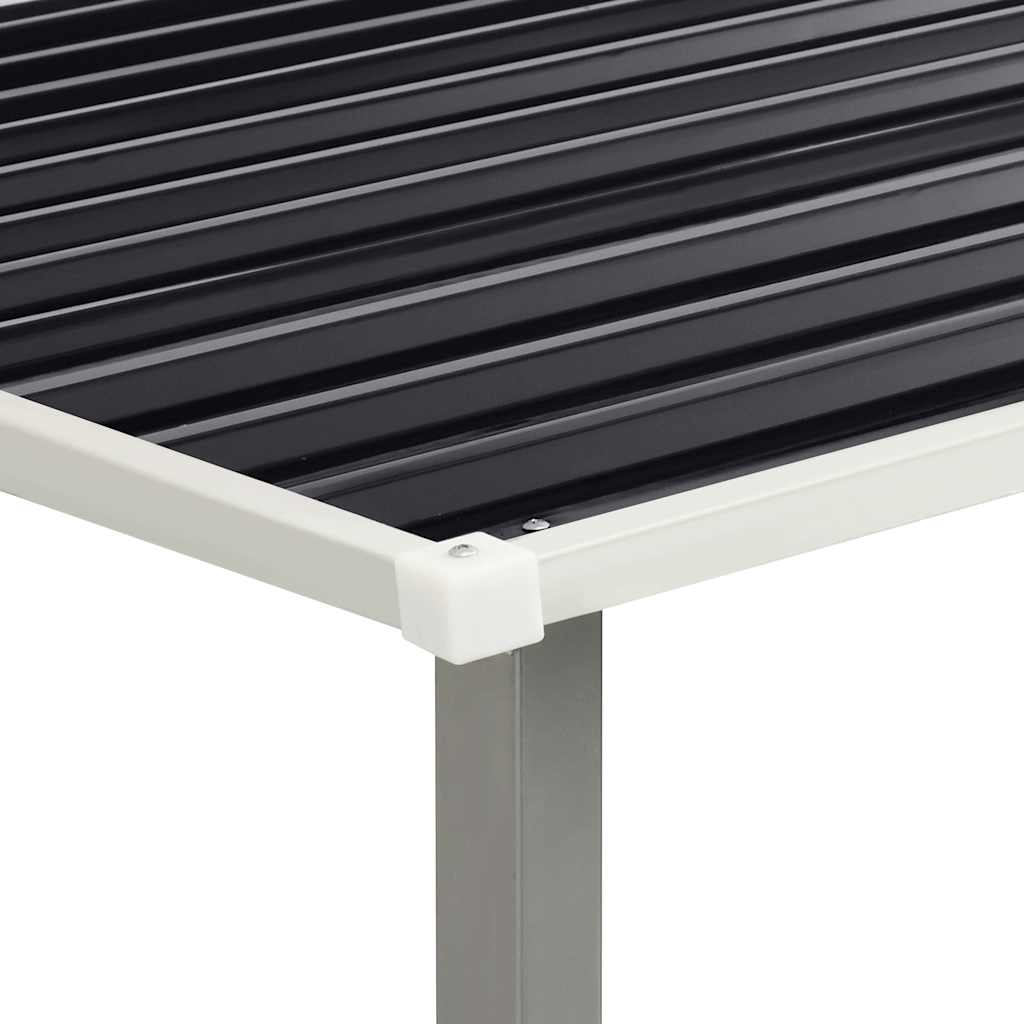 Capanno Giardino Porte Scorrevoli Antracite 386x312x178 cm Acciaio