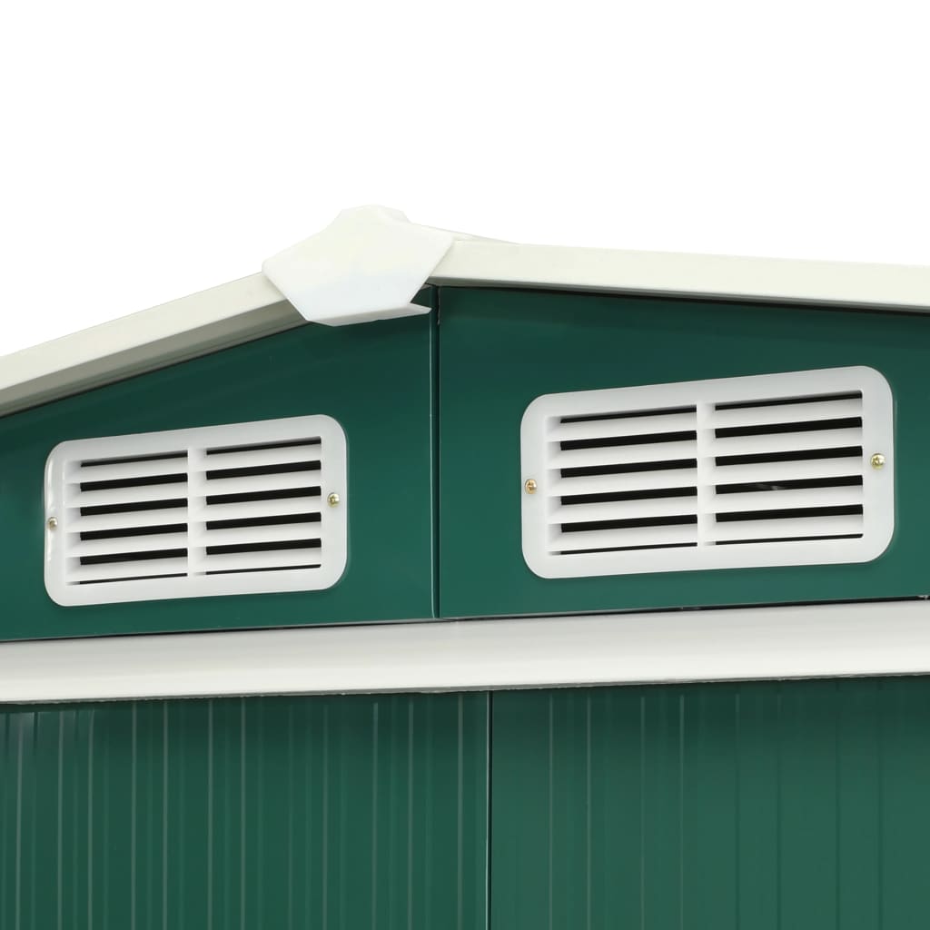 Capanno Giardino Porte Scorrevoli Verde 386x312x178 cm Acciaio