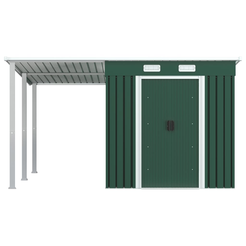 Capanno da Giardino con Tetto Verde 346x236x181 cm in Acciaio