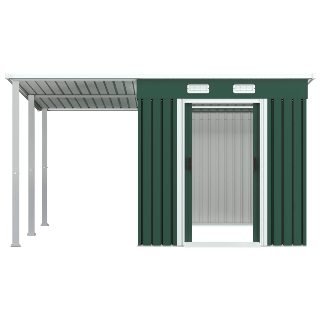Capanno da Giardino con Tetto Verde 346x236x181 cm in Acciaio