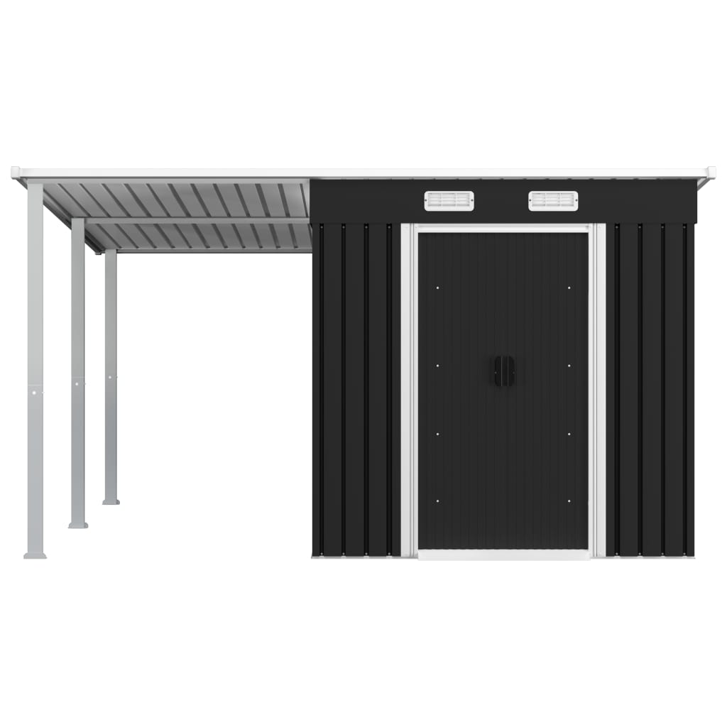 Capanno da Giardino con Tetto Antracite 336x270x181 cm Acciaio