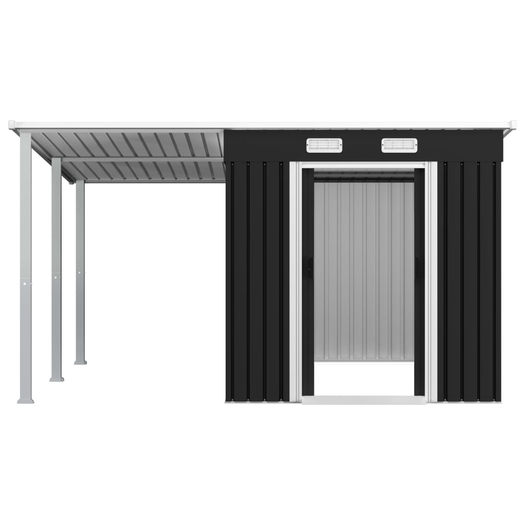 Capanno da Giardino con Tetto Antracite 336x270x181 cm Acciaio