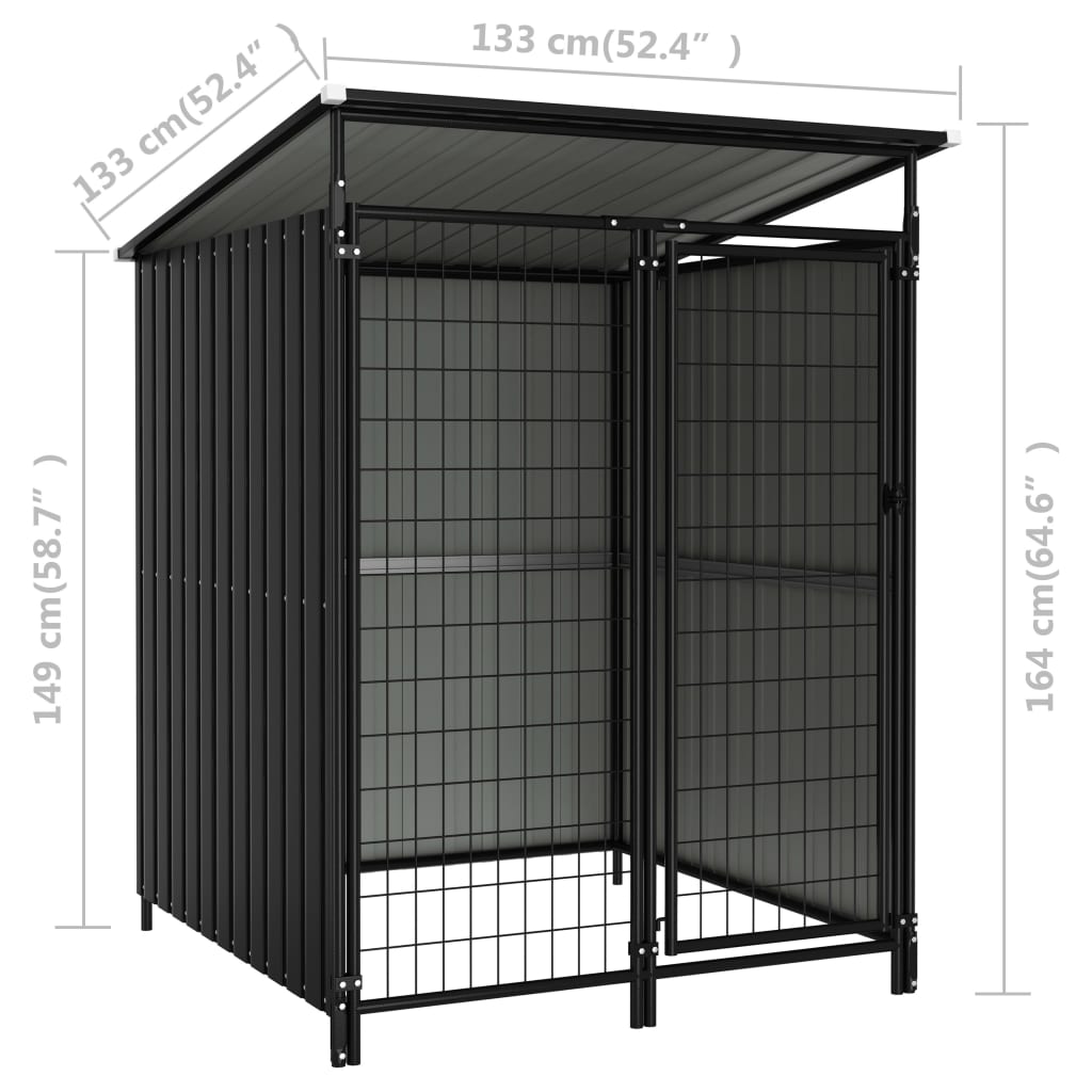 Box per Cani da Esterno 133x133x164 cm