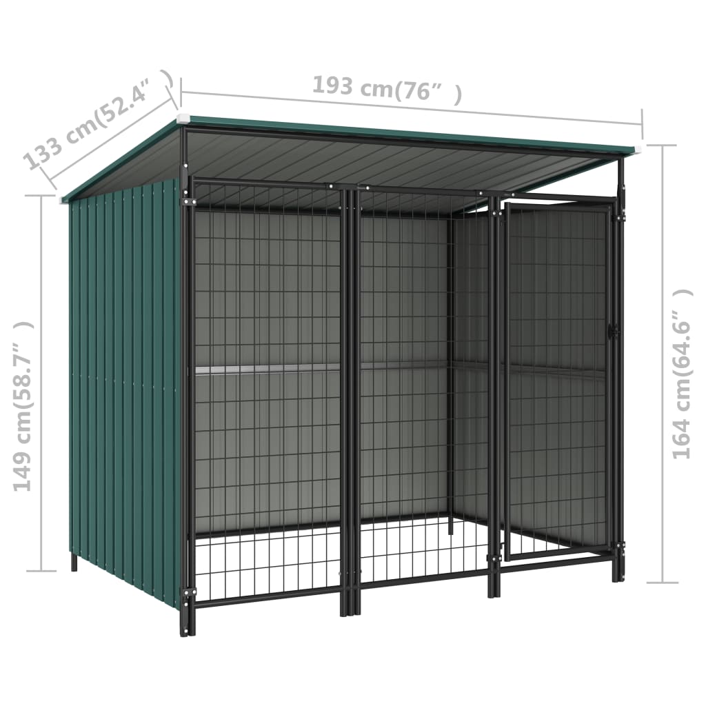 Box per Cani da Esterno 193x133x164 cm