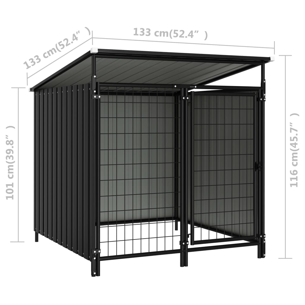 Box per Cani da Esterno 133x133x116 cm