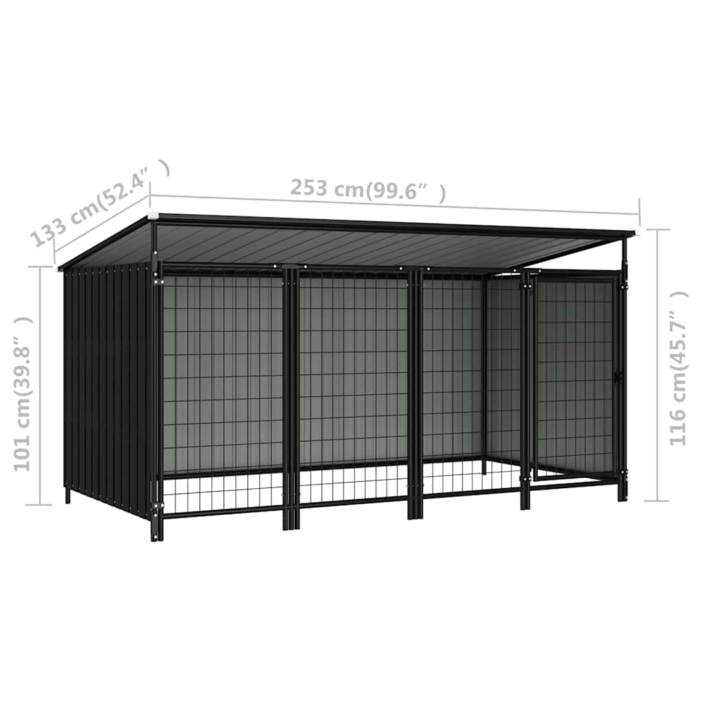 Box per Cani da Esterno 253x133x116 cm