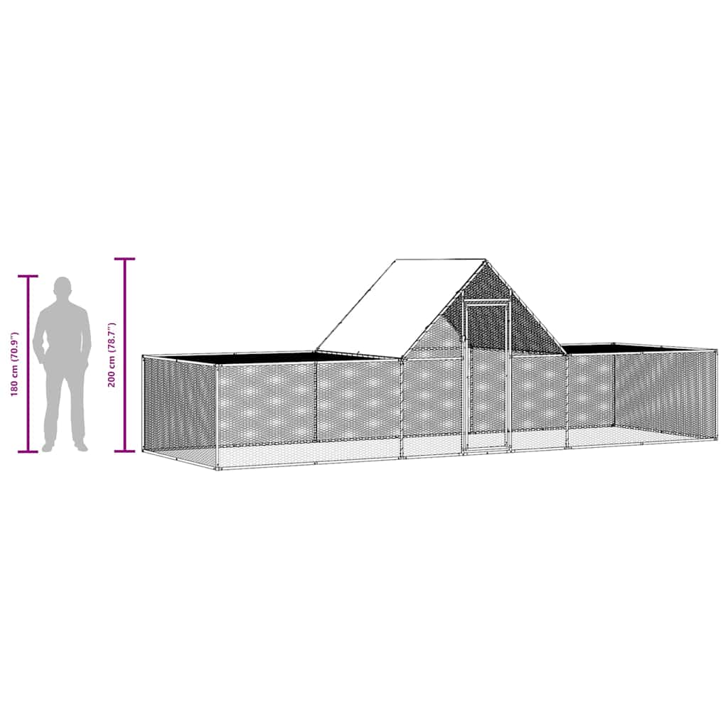 Pollaio 6x2x2 m in Acciaio Zincato