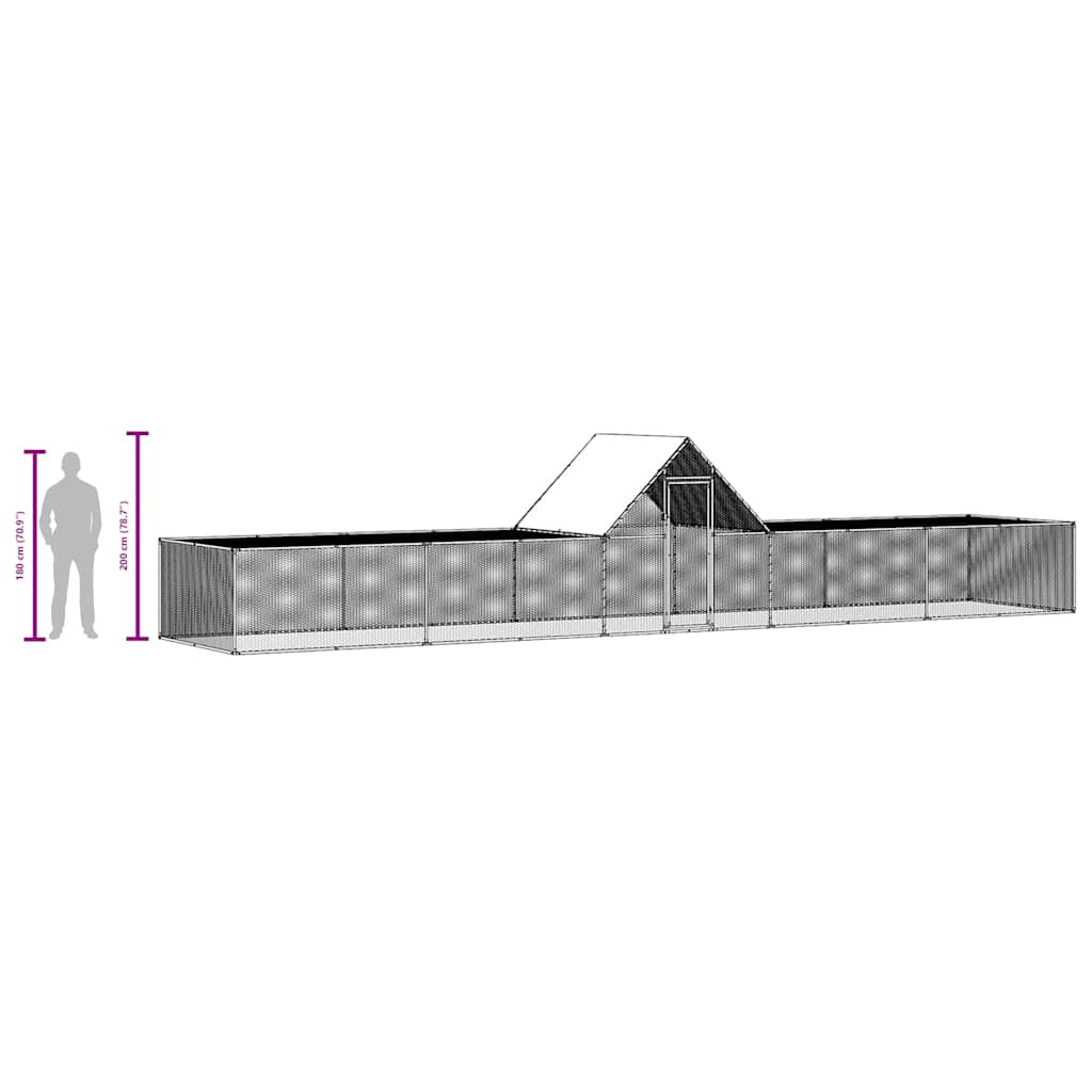 Pollaio 10x2x2 m in Acciaio Zincato