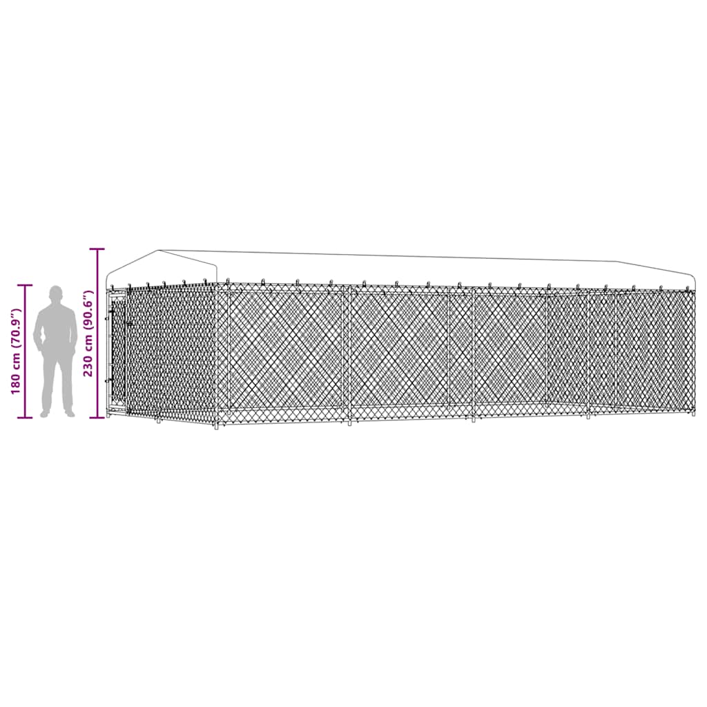 Canile da Esterno con Tetto 7,6x3,8x2,3 m
