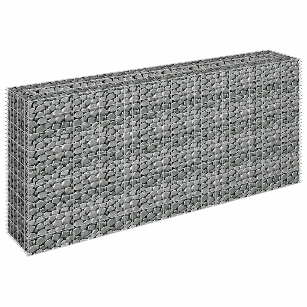 Gabbione Letto Rialzato in Acciaio Zincato 180x30x90 cm