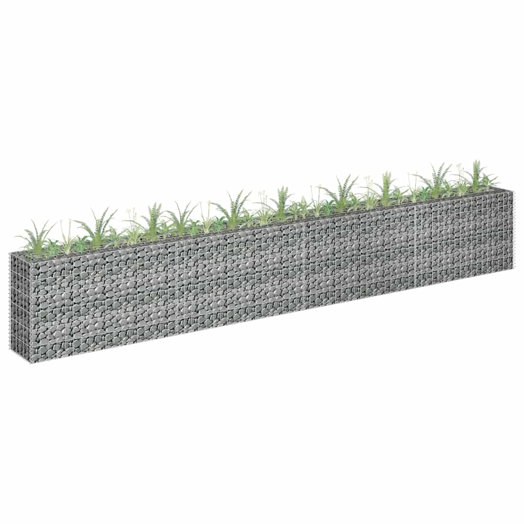 Gabbione Letto Rialzato in Acciaio Zincato 360x30x60 cm
