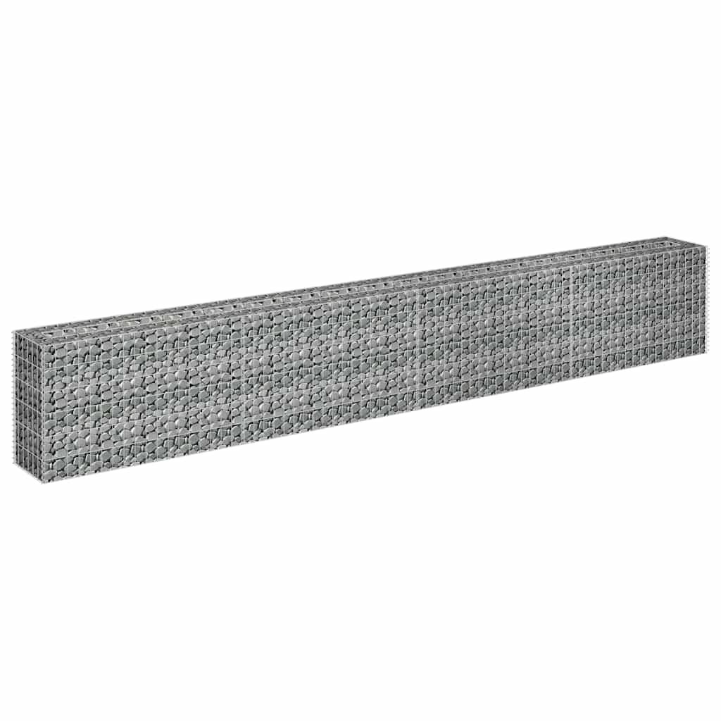 Gabbione Letto Rialzato in Acciaio Zincato 360x30x60 cm