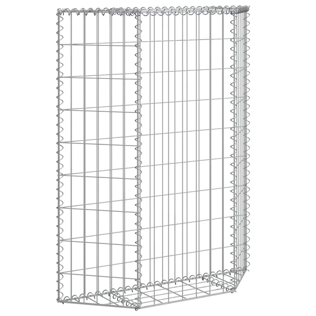 Gabbione Letto Rialzato Trapezio Acciaio Zincato 80x20x100 cm
