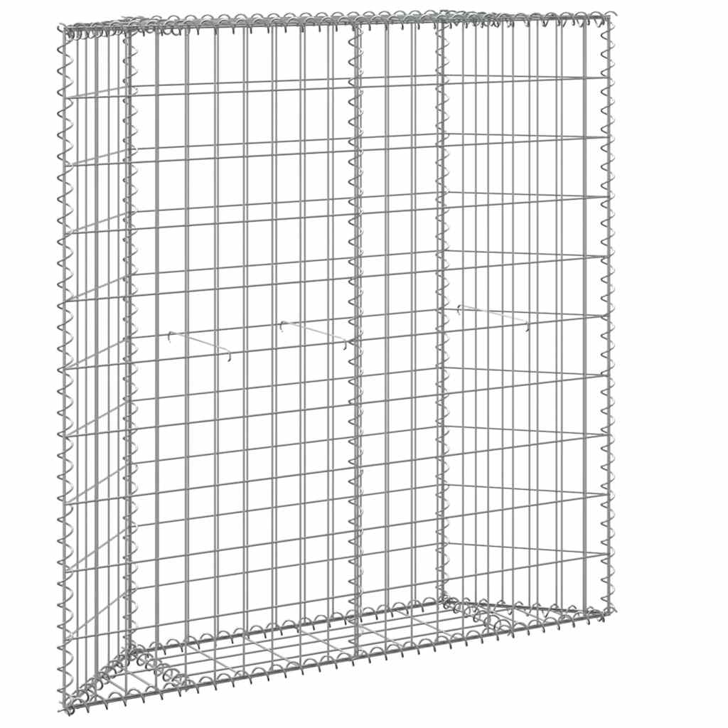 Gabbione Letto Rialzato Trapezio Acciaio Zincato 100x20x100 cm