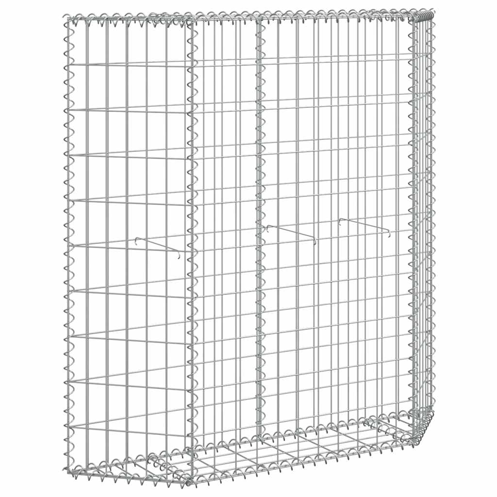 Gabbione Letto Rialzato Trapezio Acciaio Zincato 100x20x100 cm