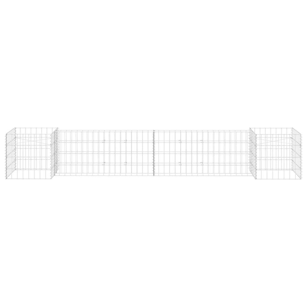 Gabbione Fioriera ad "H" in Filo di Acciaio 260x40x40 cm