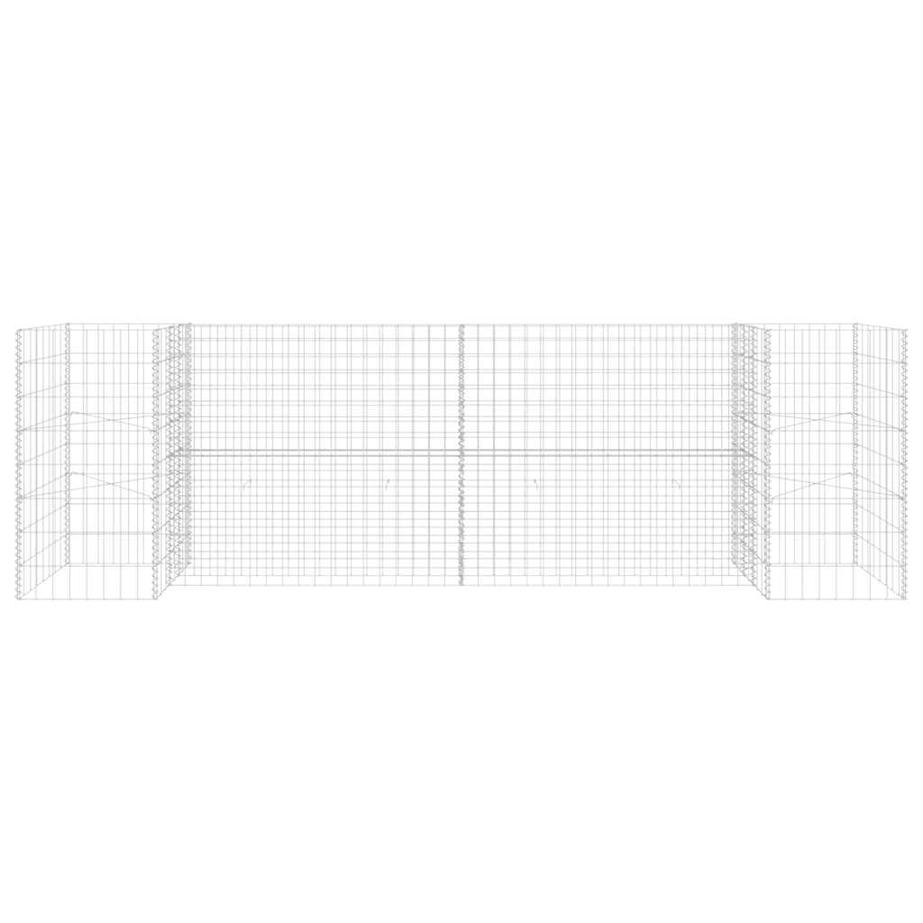 Gabbione Fioriera ad "H" in Filo di Acciaio 260x40x80 cm