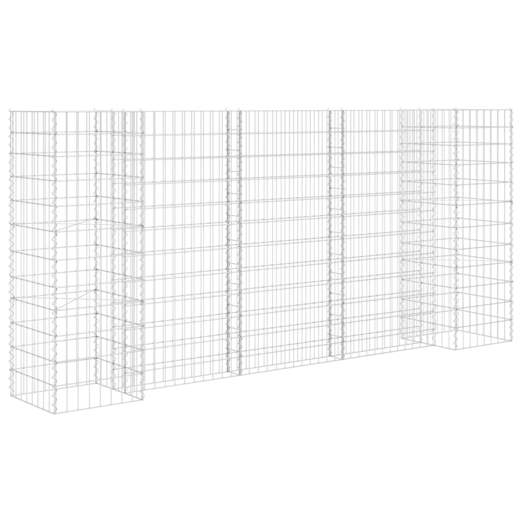 Gabbione Fioriera ad "H" in Filo di Acciaio 260x40x120 cm