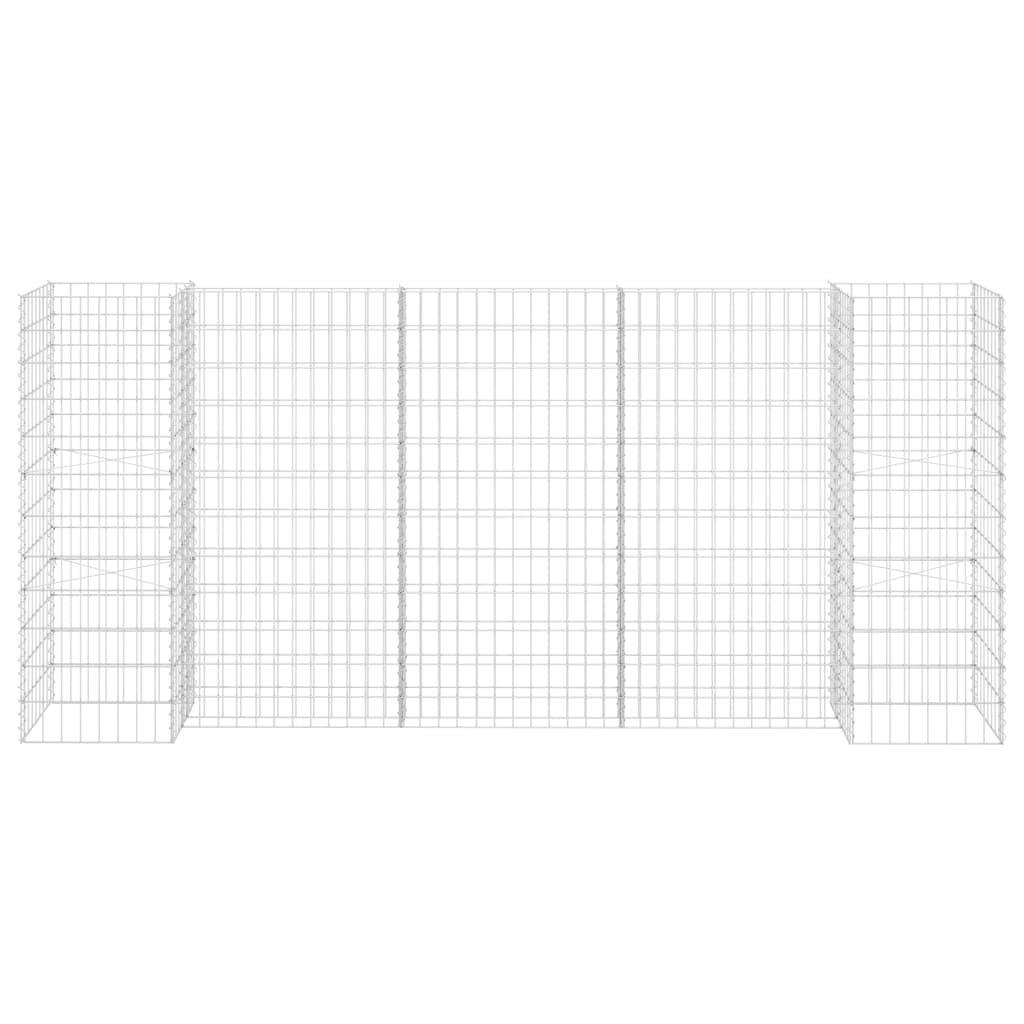 Gabbione Fioriera ad "H" in Filo di Acciaio 260x40x120 cm