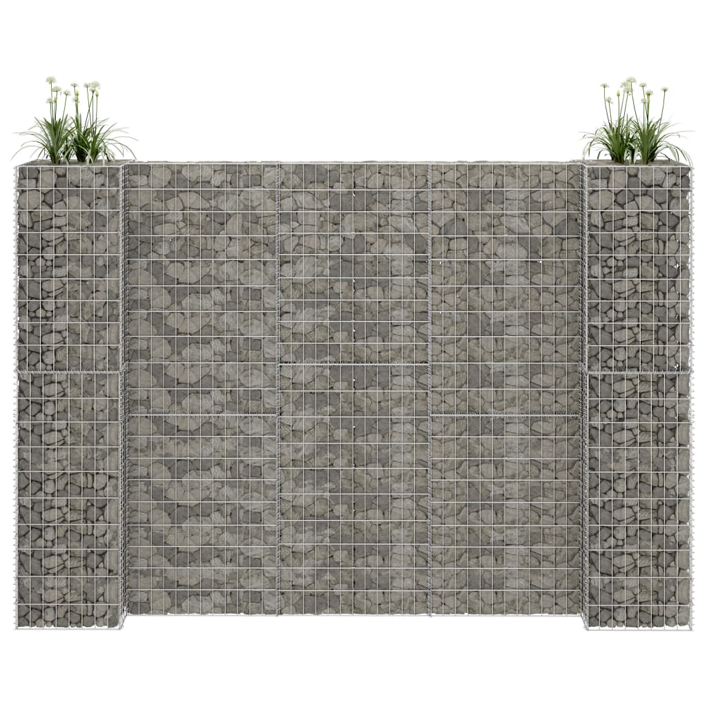 Gabbione Fioriera ad "H" in Filo di Acciaio 260x40x200 cm