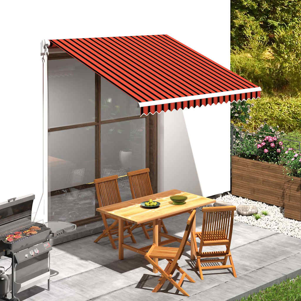 Tenda da Sole in Tela Arancione e Marrone 3x2,5 m
