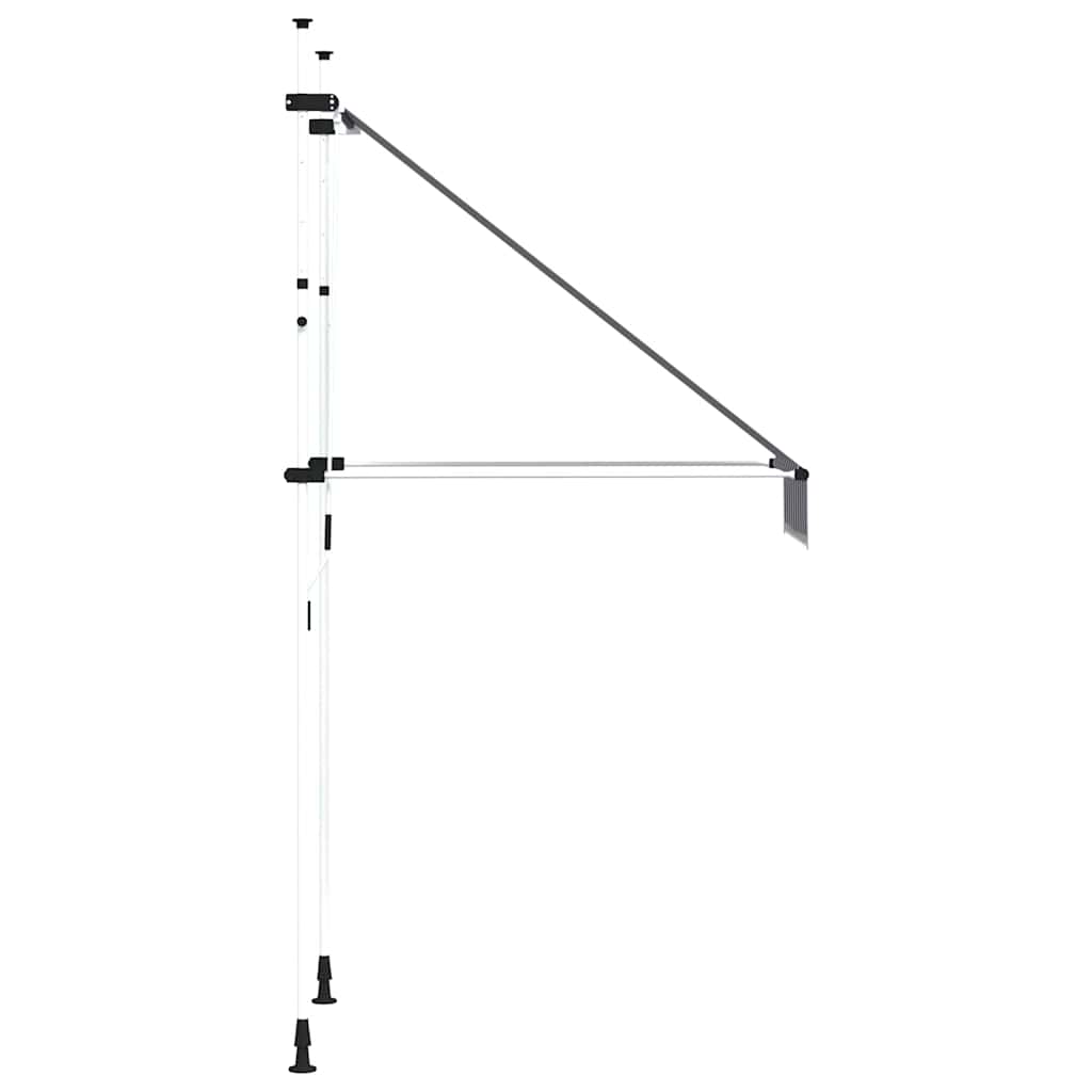 Tenda da Sole Retrattile Manuale 100 cm a Strisce Blu e Bianche