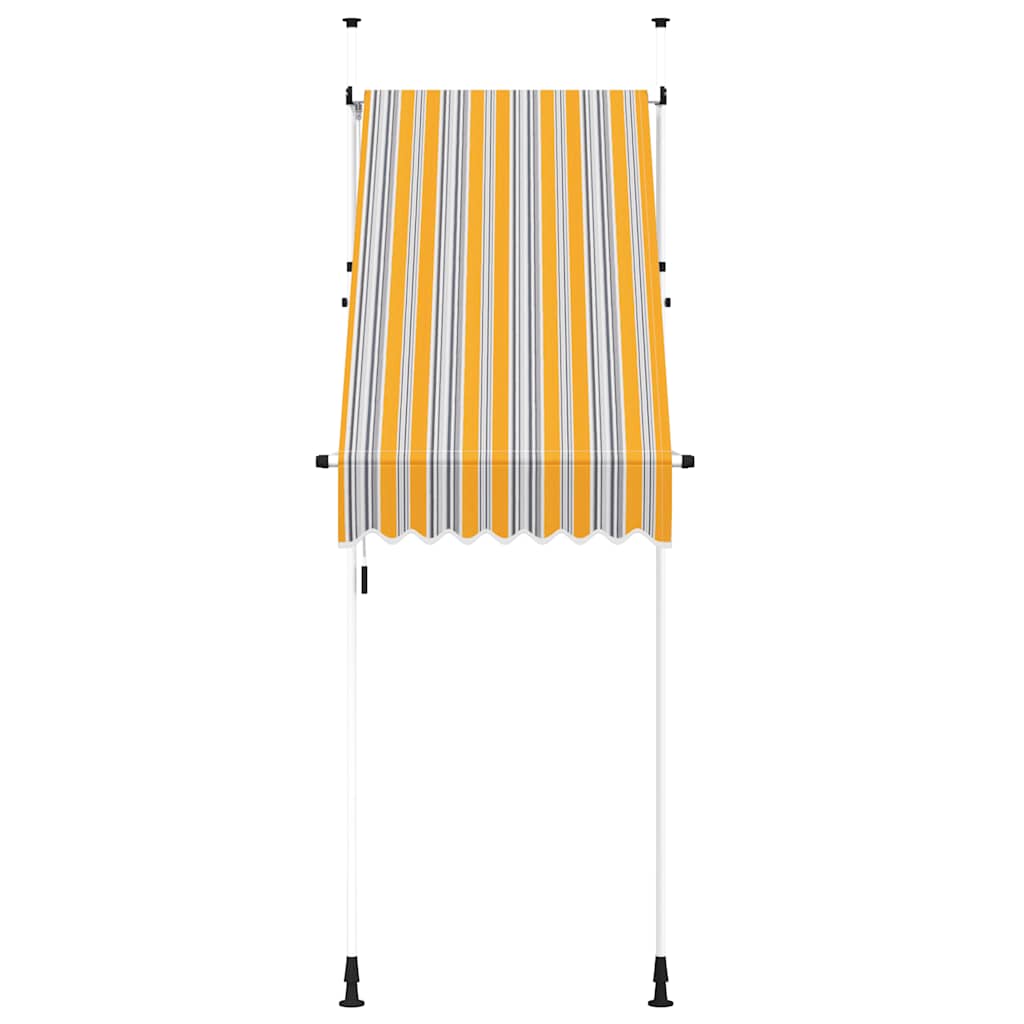 Tenda da Sole Retrattile Manuale 100 cm a Strisce Blu e Gialle