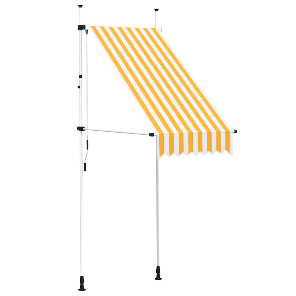 Tenda da Sole Retrattile Manuale 100 cm Strisce Arancio Bianche