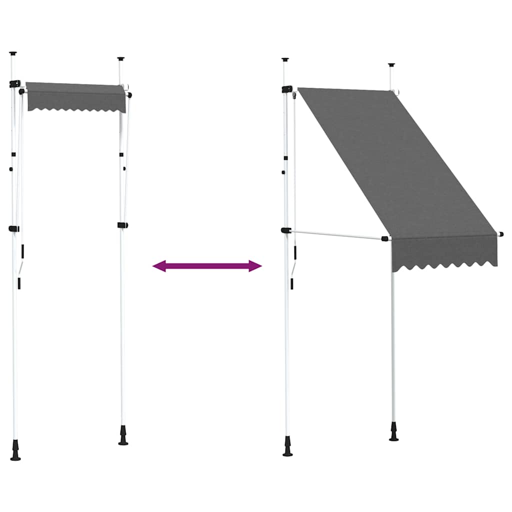 Tenda da Sole Retrattile Manuale 100 cm Antracite