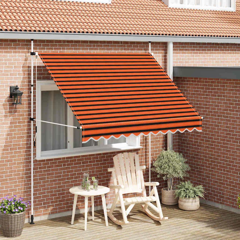 Tenda da Sole Retrattile Manuale 250 cm Arancione e Marrone