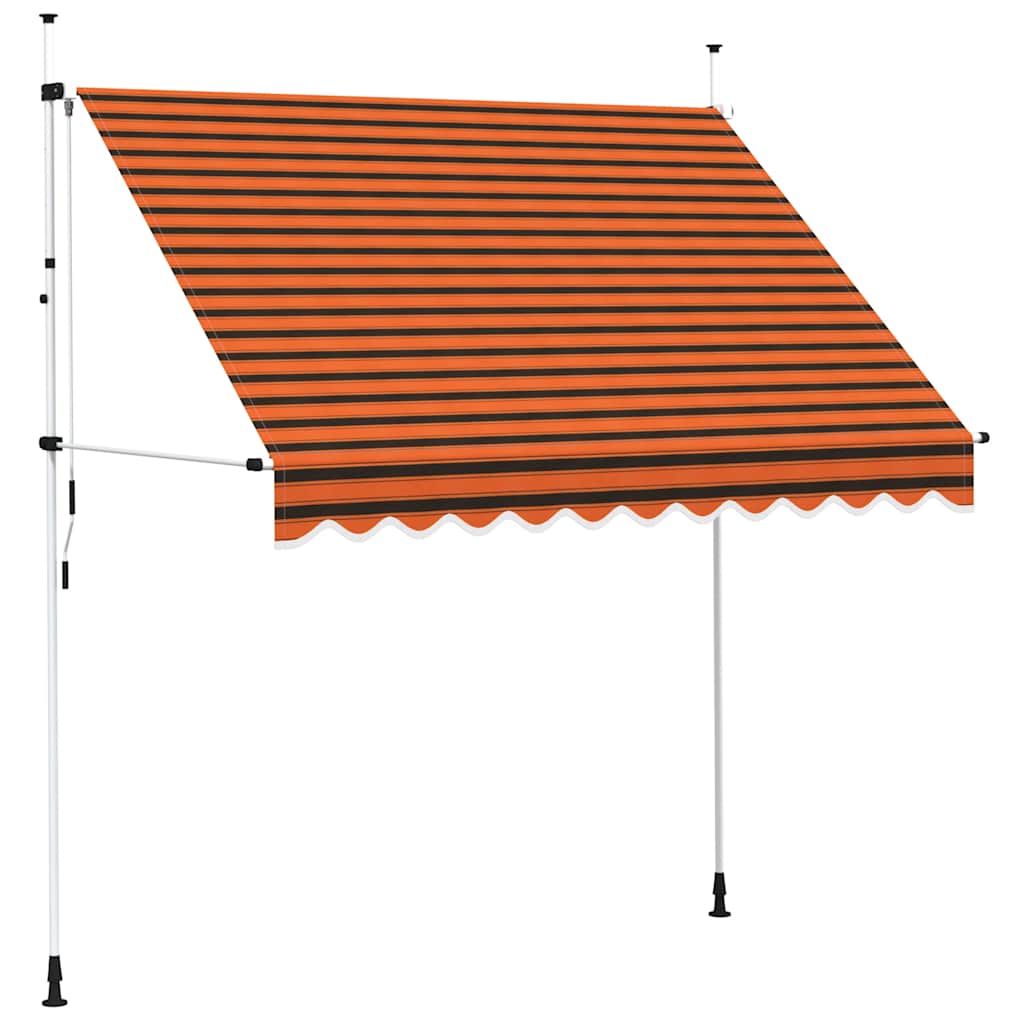 Tenda da Sole Retrattile Manuale 250 cm Arancione e Marrone