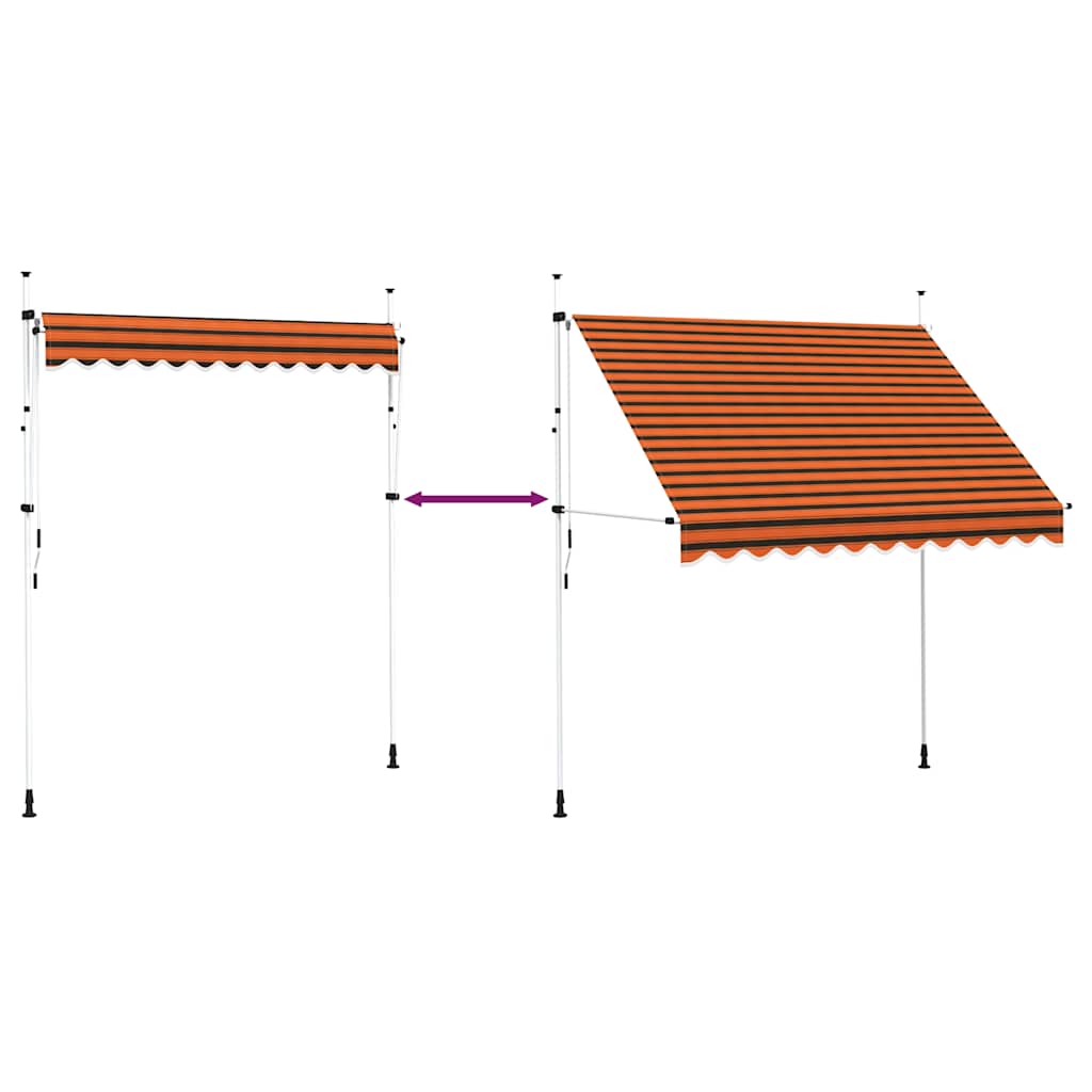 Tenda da Sole Retrattile Manuale 250 cm Arancione e Marrone