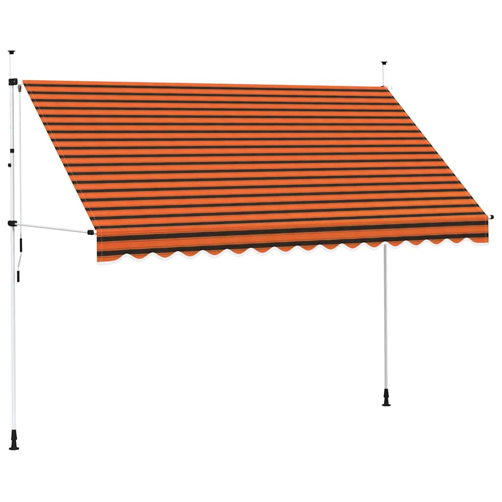 Tenda da Sole Retrattile Manuale 350 cm Arancione e Marrone