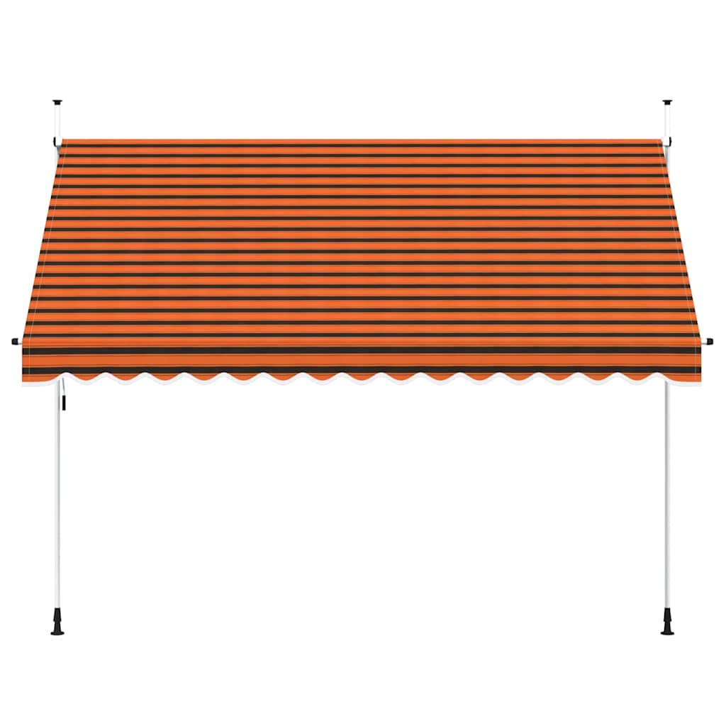 Tenda da Sole Retrattile Manuale 350 cm Arancione e Marrone