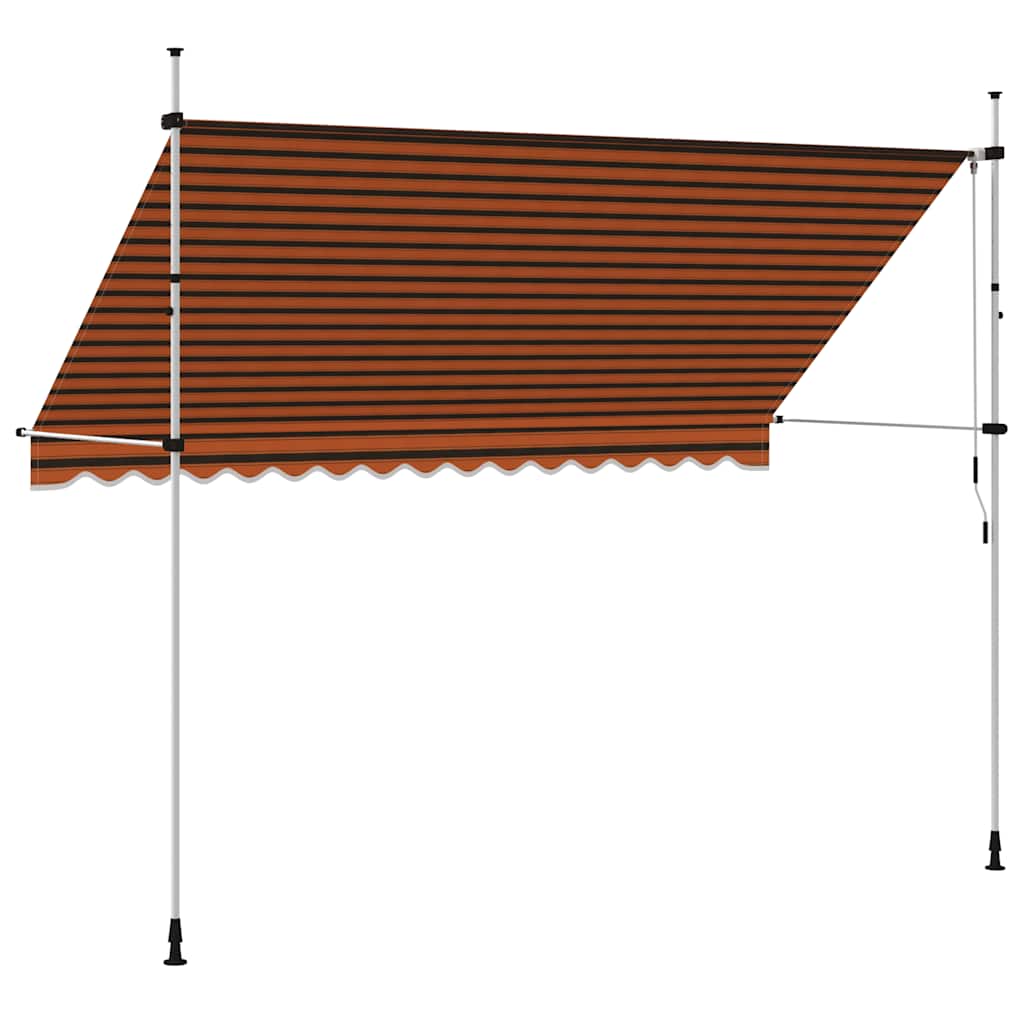 Tenda da Sole Retrattile Manuale 350 cm Arancione e Marrone