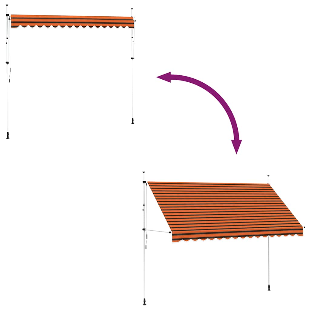 Tenda da Sole Retrattile Manuale 350 cm Arancione e Marrone