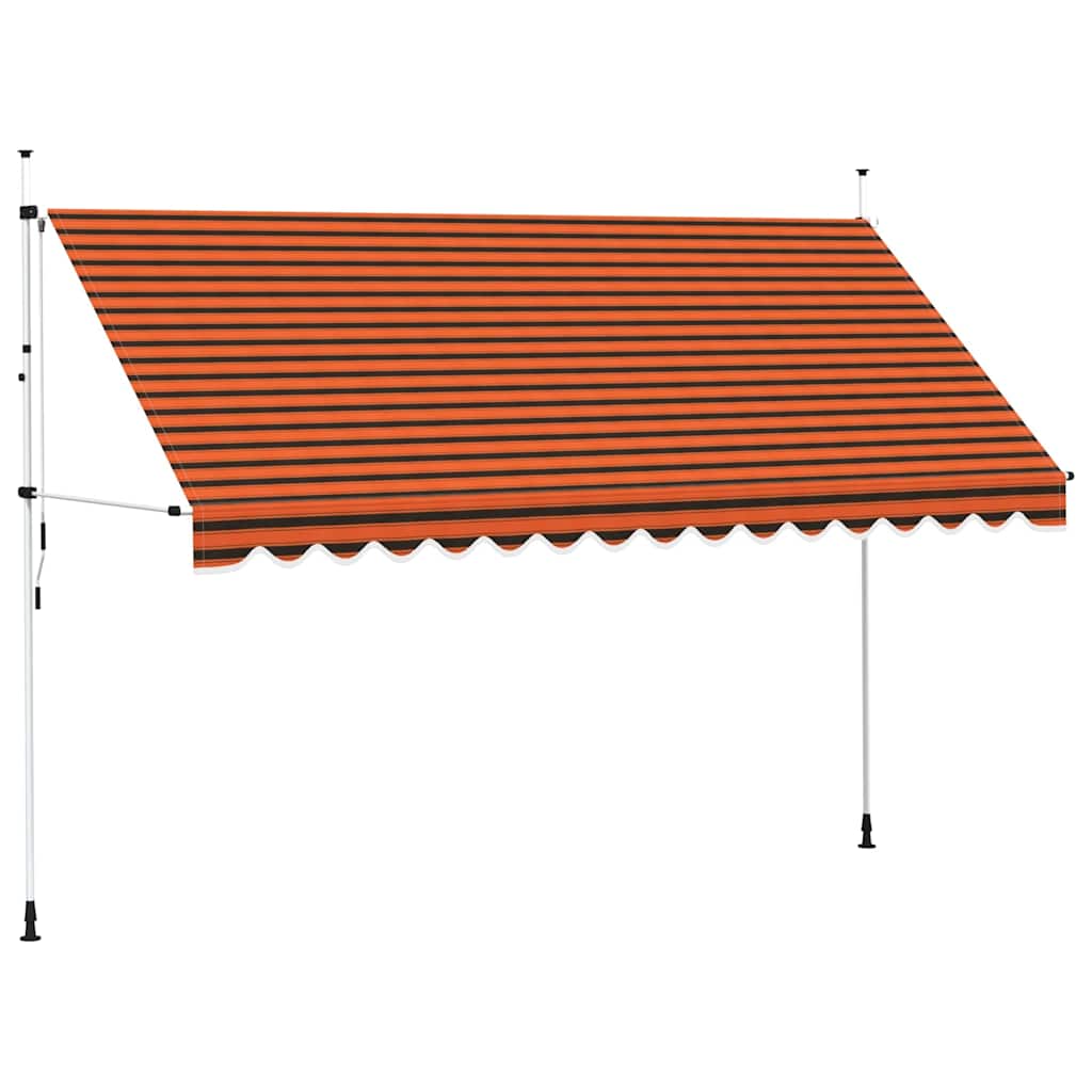 Tenda da Sole Retrattile Manuale 400 cm Arancione e Marrone