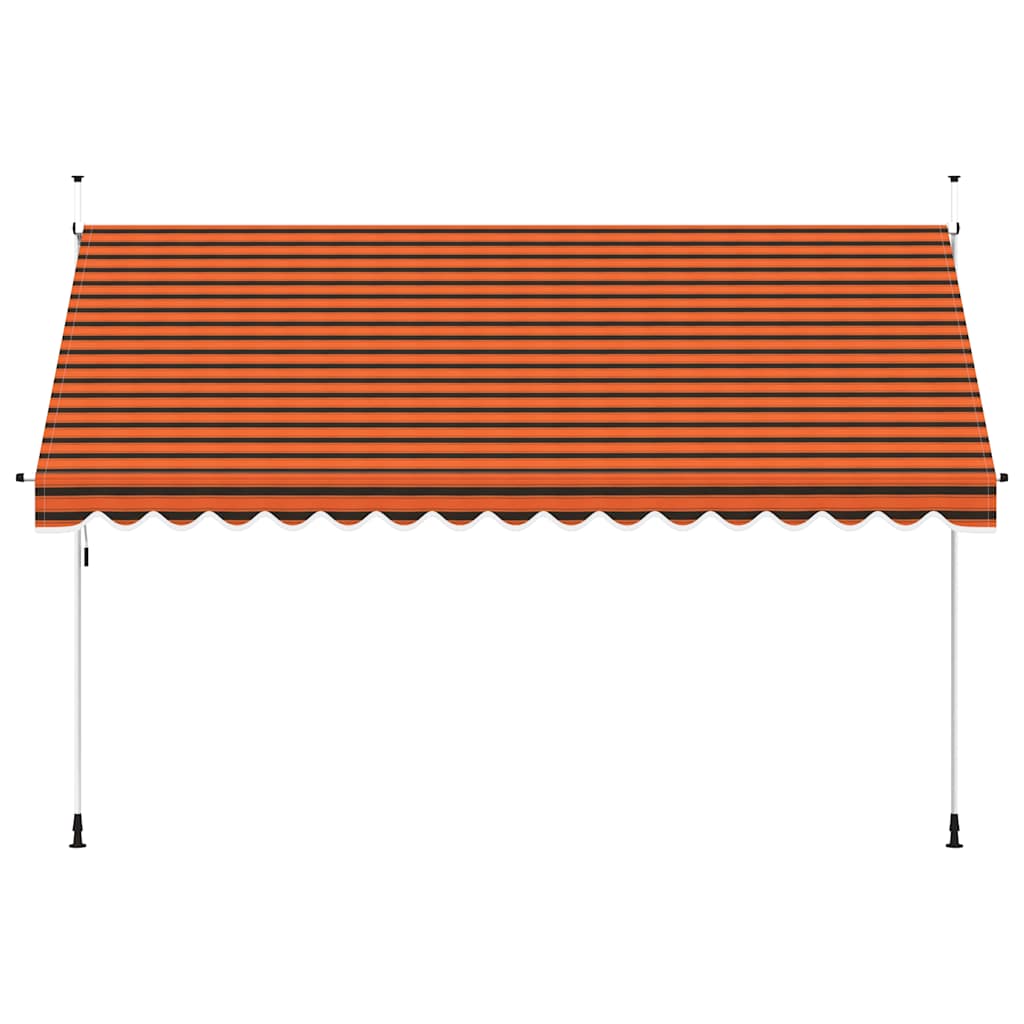 Tenda da Sole Retrattile Manuale 400 cm Arancione e Marrone