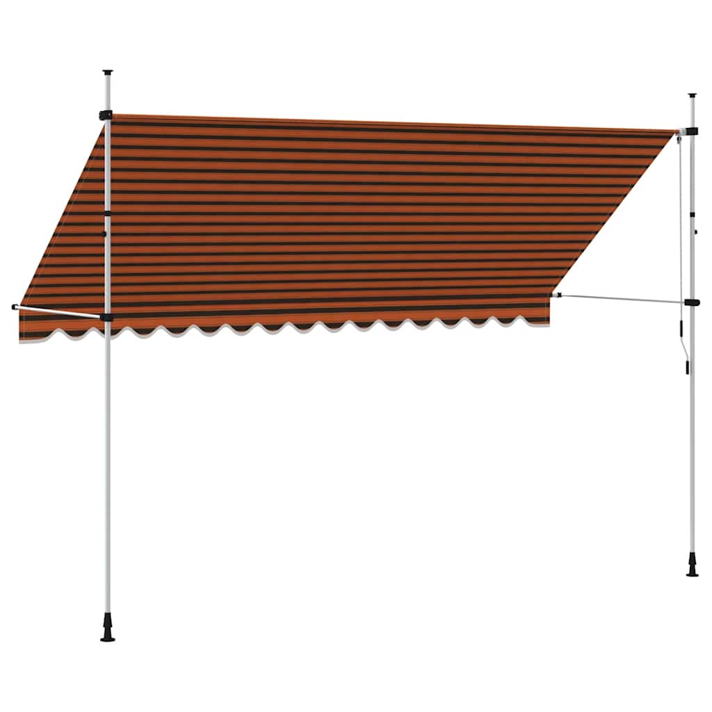 Tenda da Sole Retrattile Manuale 400 cm Arancione e Marrone