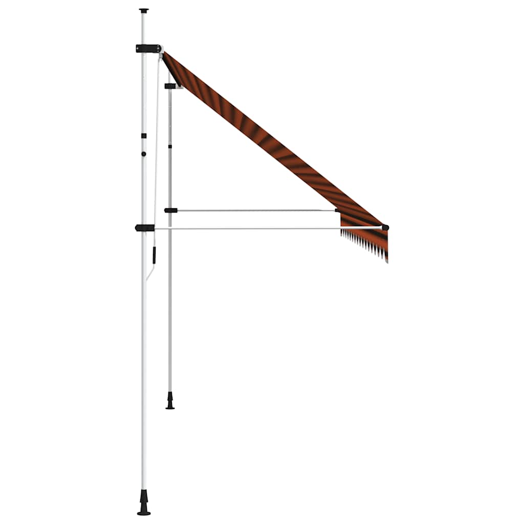 Tenda da Sole Retrattile Manuale 400 cm Arancione e Marrone