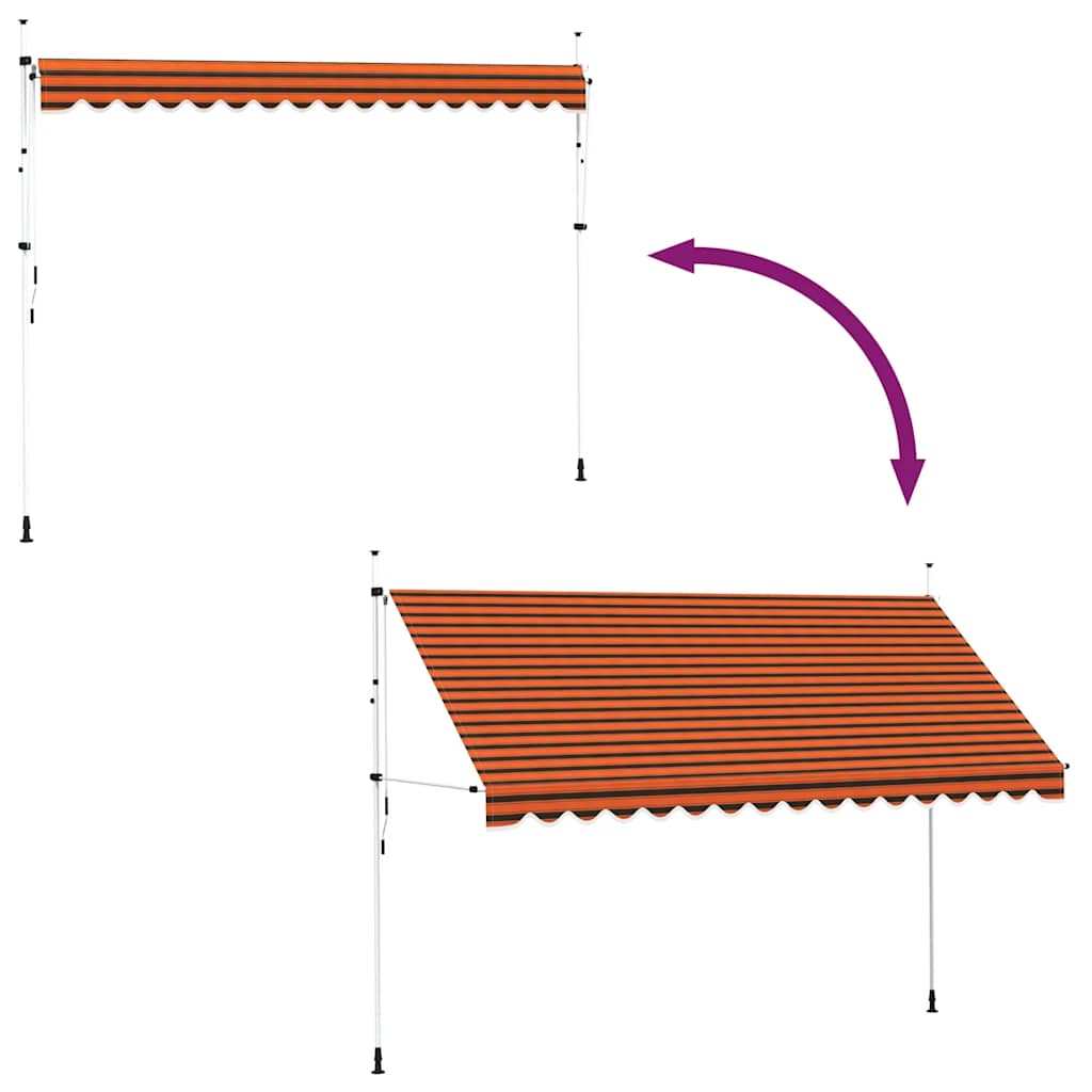 Tenda da Sole Retrattile Manuale 400 cm Arancione e Marrone