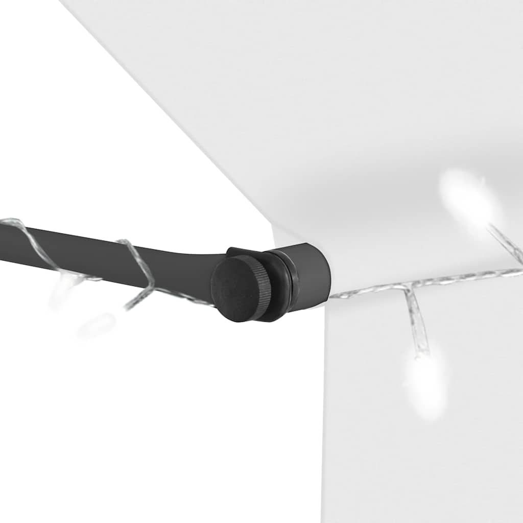 Tenda da Sole Retrattile Manuale con LED 200 cm Crema