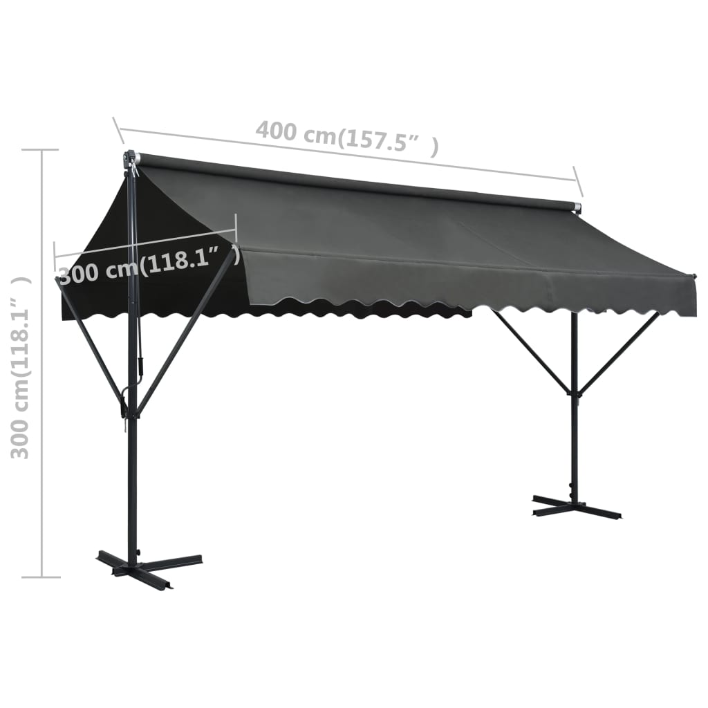 Tenda Parasole con Piedistallo 400x300 cm Antracite