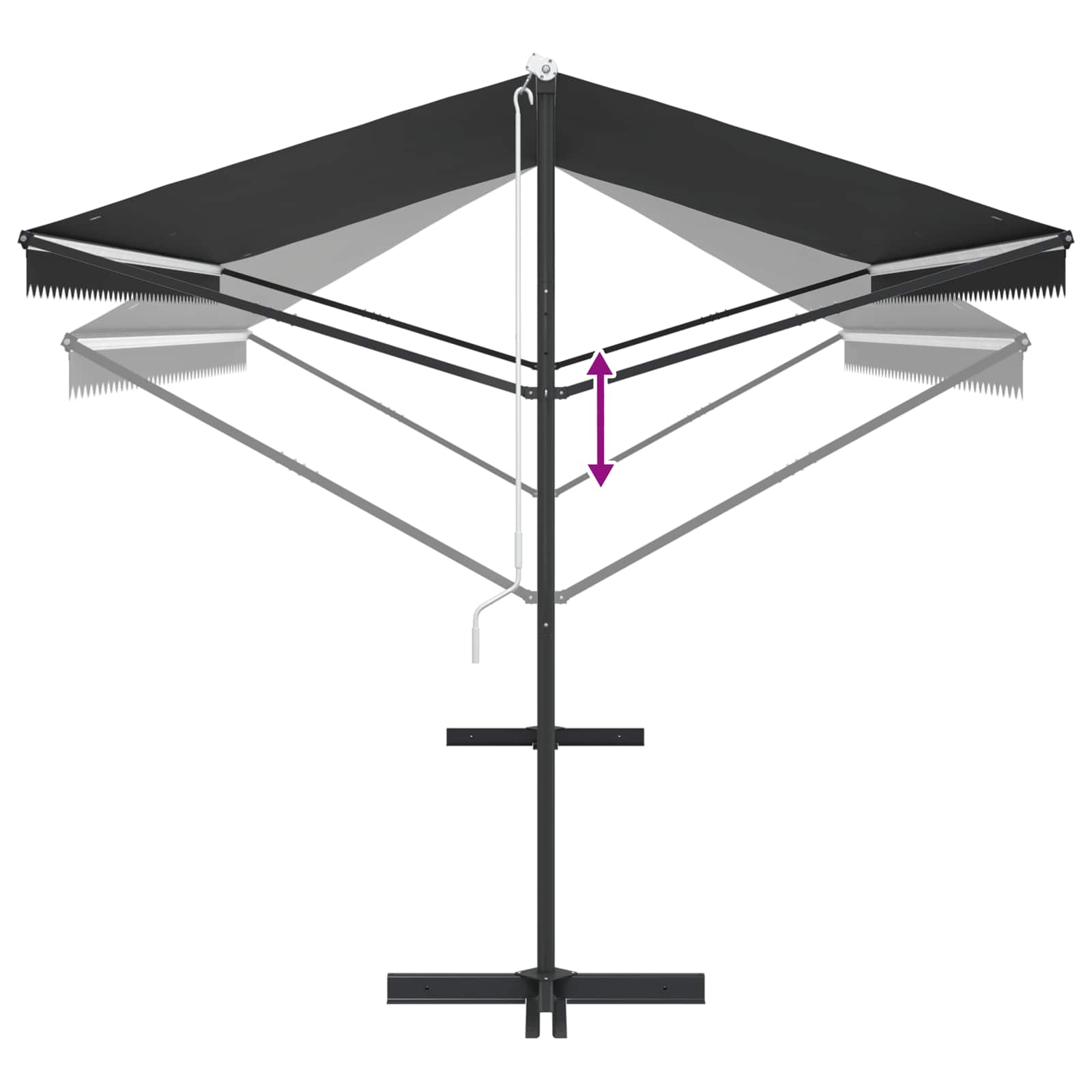 Tenda Parasole con Piedistallo 500x300 cm Antracite
