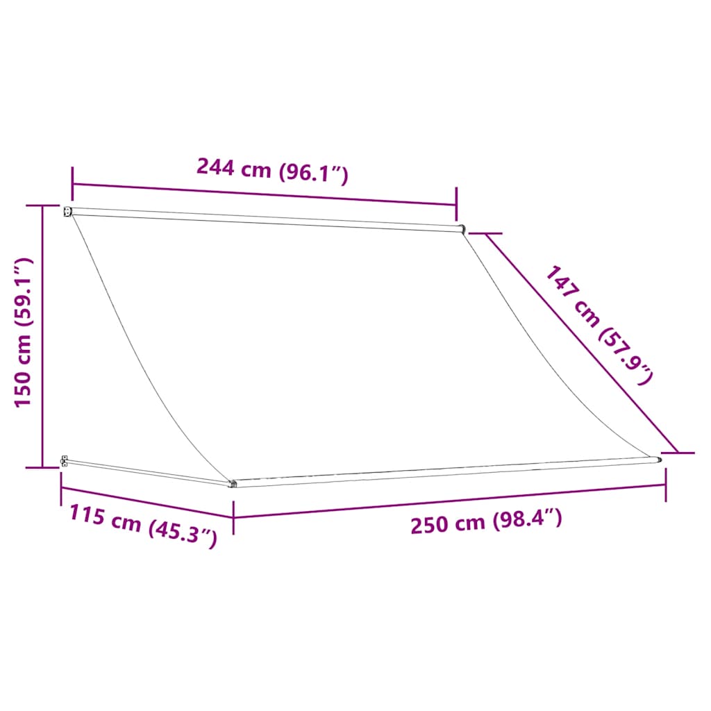 Tenda da Sole Retrattile 250x150 cm Arancione e Marrone