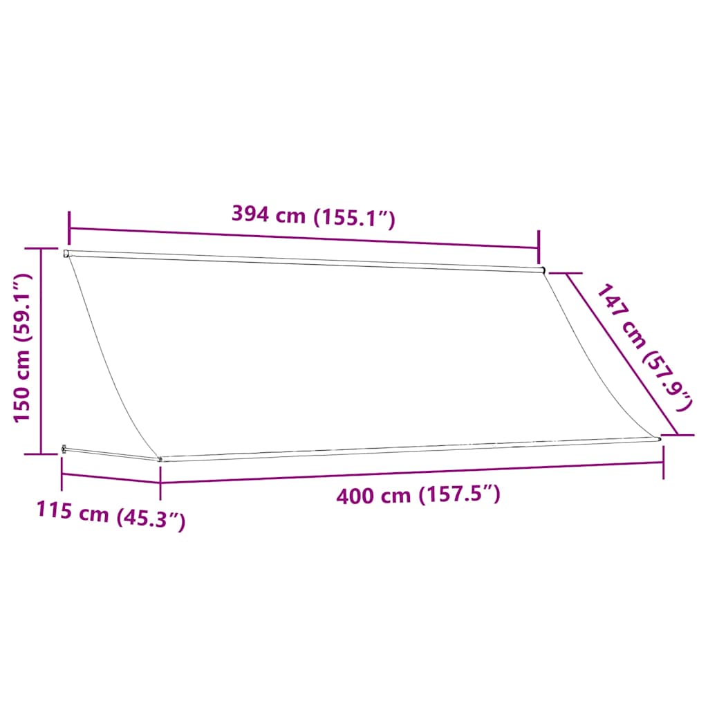 Tenda da Sole Retrattile 400x150 cm Arancione e Marrone