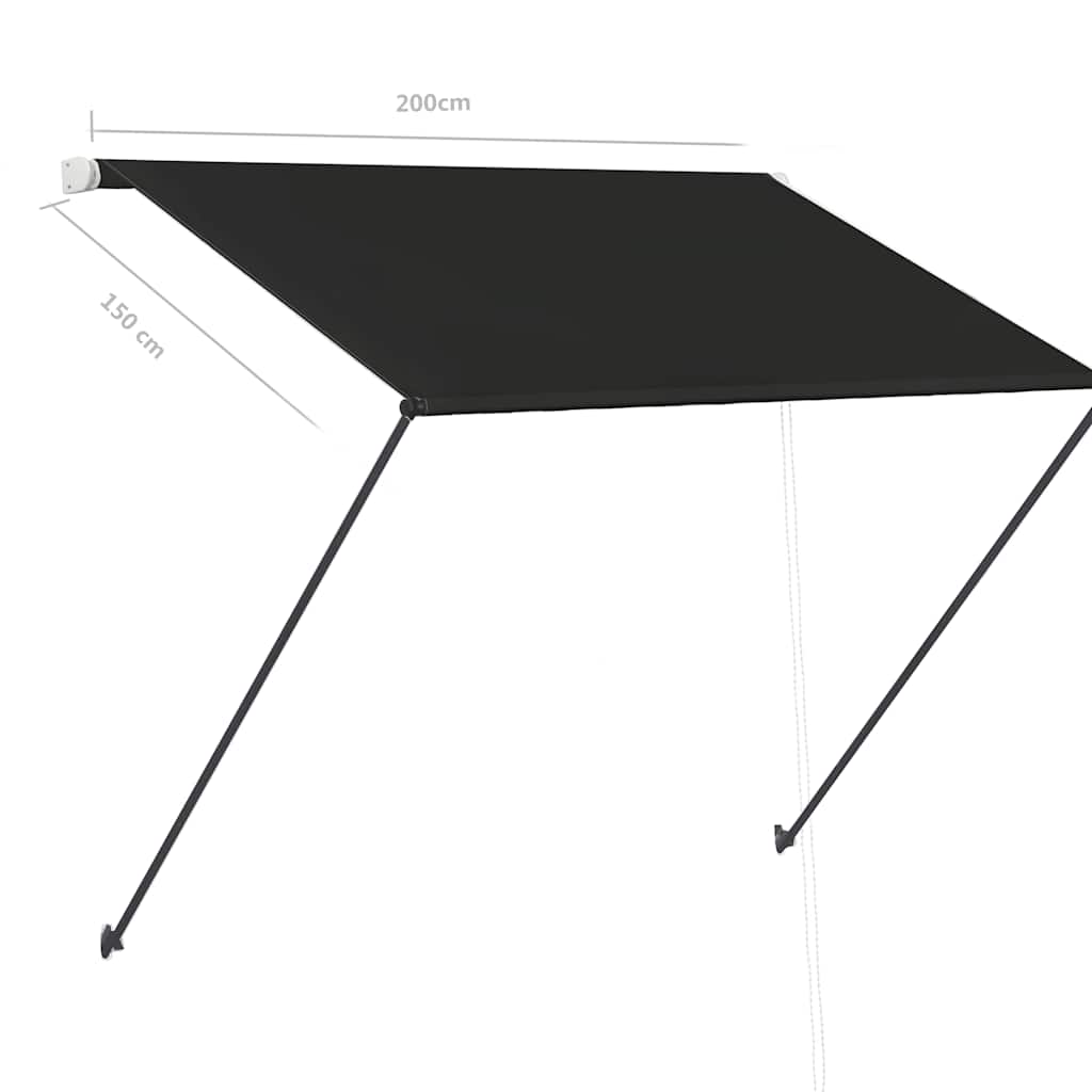 Tenda da Sole Retrattile con LED 200x150 cm Antracite