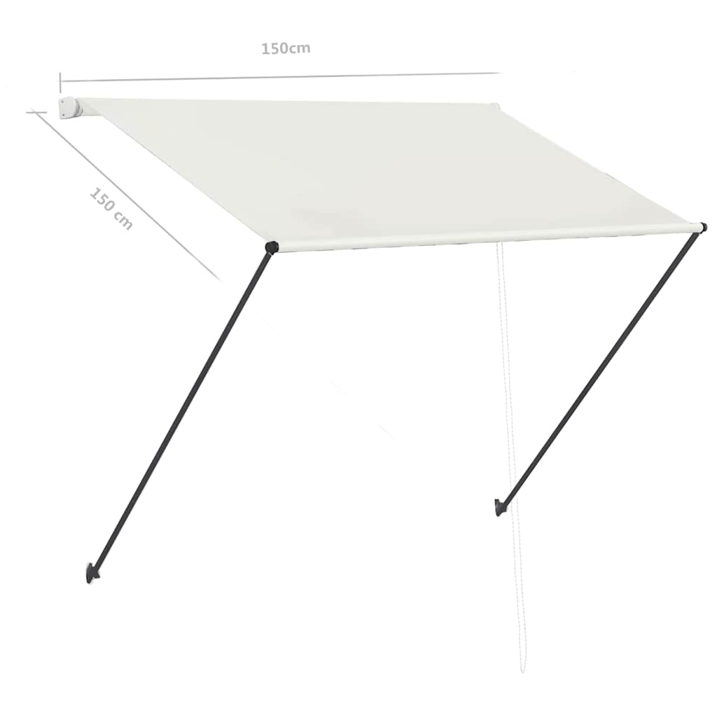 Tenda da Sole Retrattile con LED 150x150 cm Crema